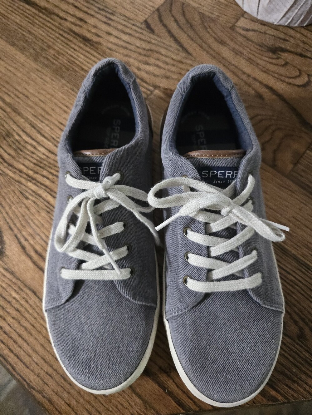 Sperry Top-Sider Youth Boys 5.5 Women's 7.5 Denim Blue Canvas Lace Up Sneakers